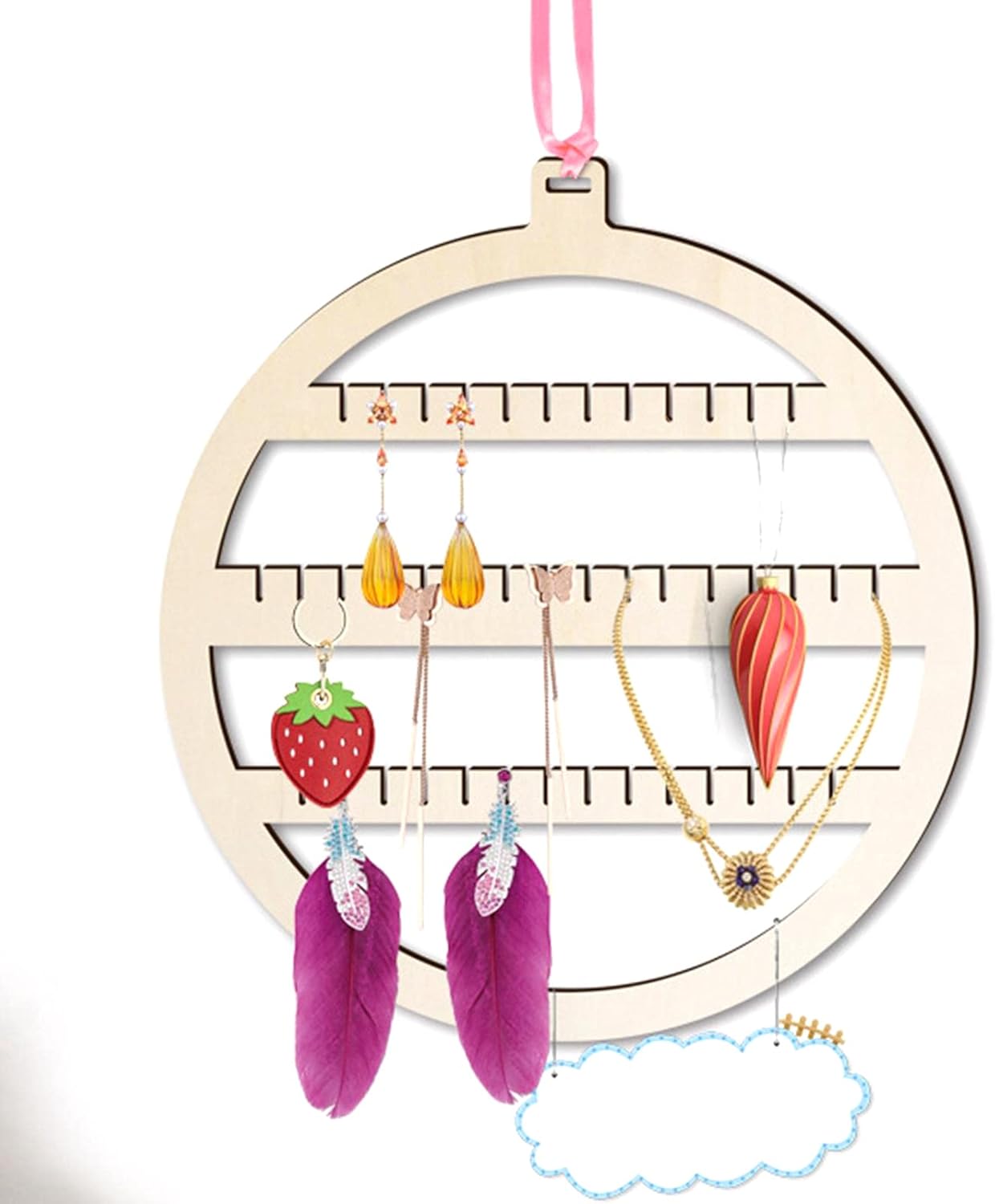 Round Earrings Wall Rack Jewelry Display Holder Ear Studs Stand Organizer