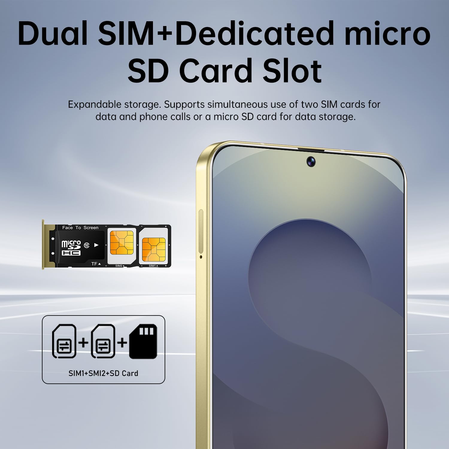 Unlocked Cell Phone S25 Ultra Smartphone 12GB+512GB Android Phone 48MP+108MP Camera 7-inch HD Screen Mobile Phone 5G Dual SIM (Gold)