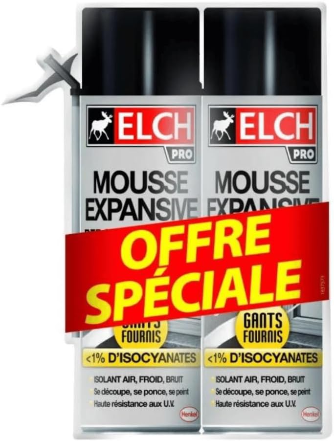 Building Foam Mounting Foam PU Foam 500 ml Elk Pro White - Effective Insulation and Joint Filler Foam for Precise Applications - Foam for Insulating Construction Foam 2 x 500 ml
