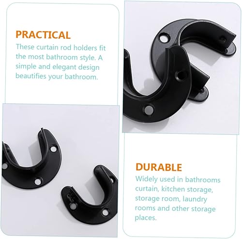 Miniatura 6 de BESTOYARD 4 piezas de soporte de barra de armario, cortinas de barra de cortina, soportes de estantería, estantes de barra de armario, soportes de