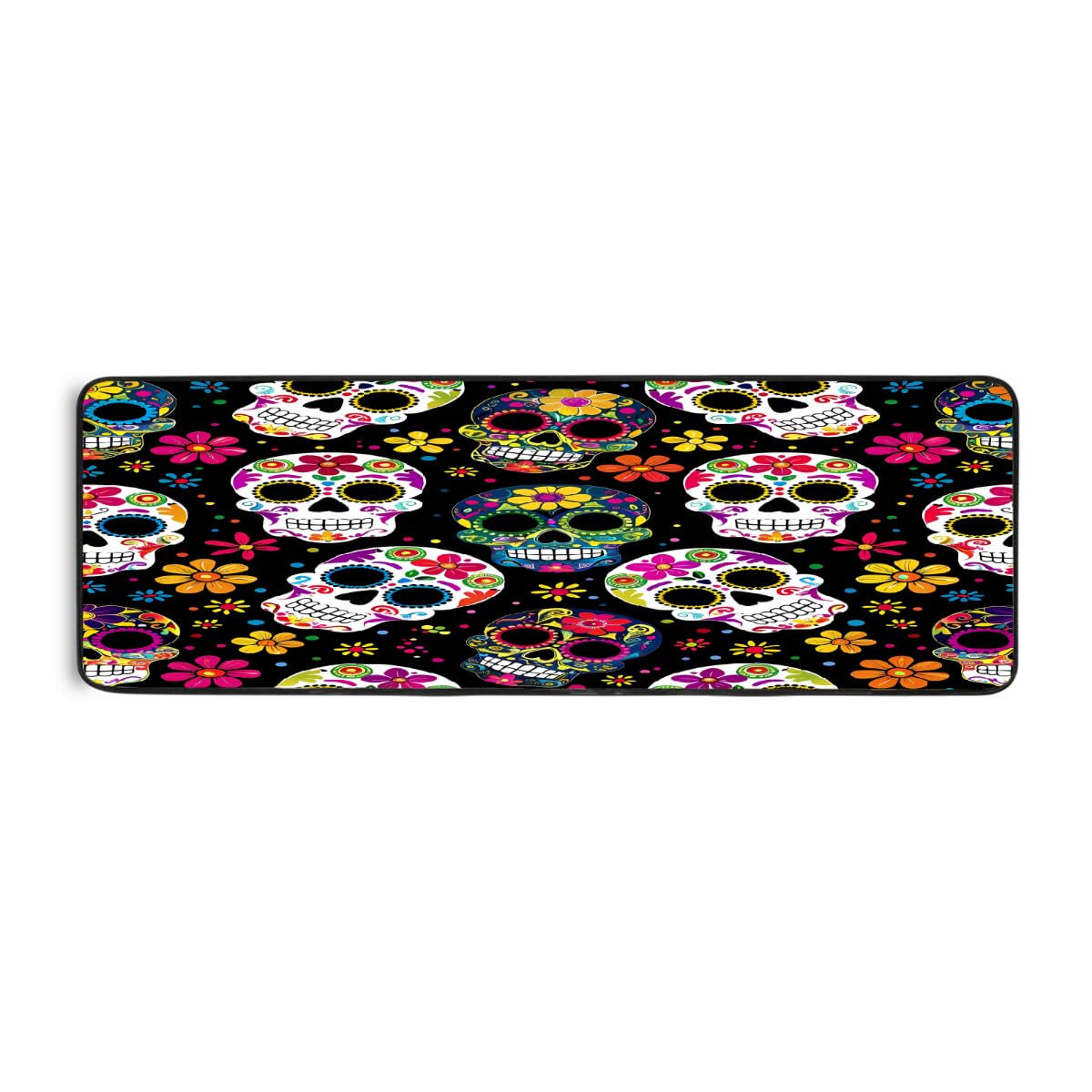 Tapis de sol cuisine crâne de sucre, grand tapis absorbant lavable contre fatigue et glisse