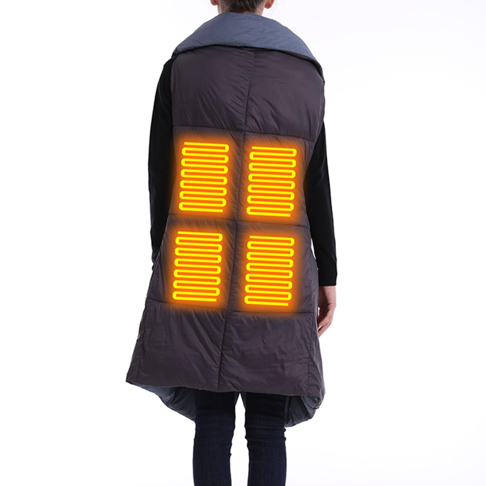 Generico Sciarpa Donna Lana Grande Coperta riscaldata USB Coperta elettrica indossabile Scialle riscaldante riscaldato a batteria con 6 livelli di riscaldamento Avvolgimento riscaldante per