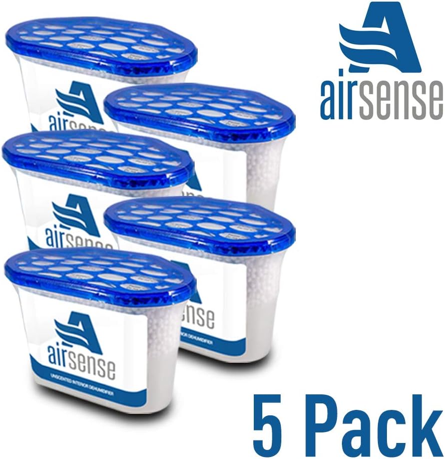 Airsense Interior Dehumidifier, 500 ml, Pack of 5 Dehumidifiers, Moisture Absorber, Damp, Mould Mildew, Condensation