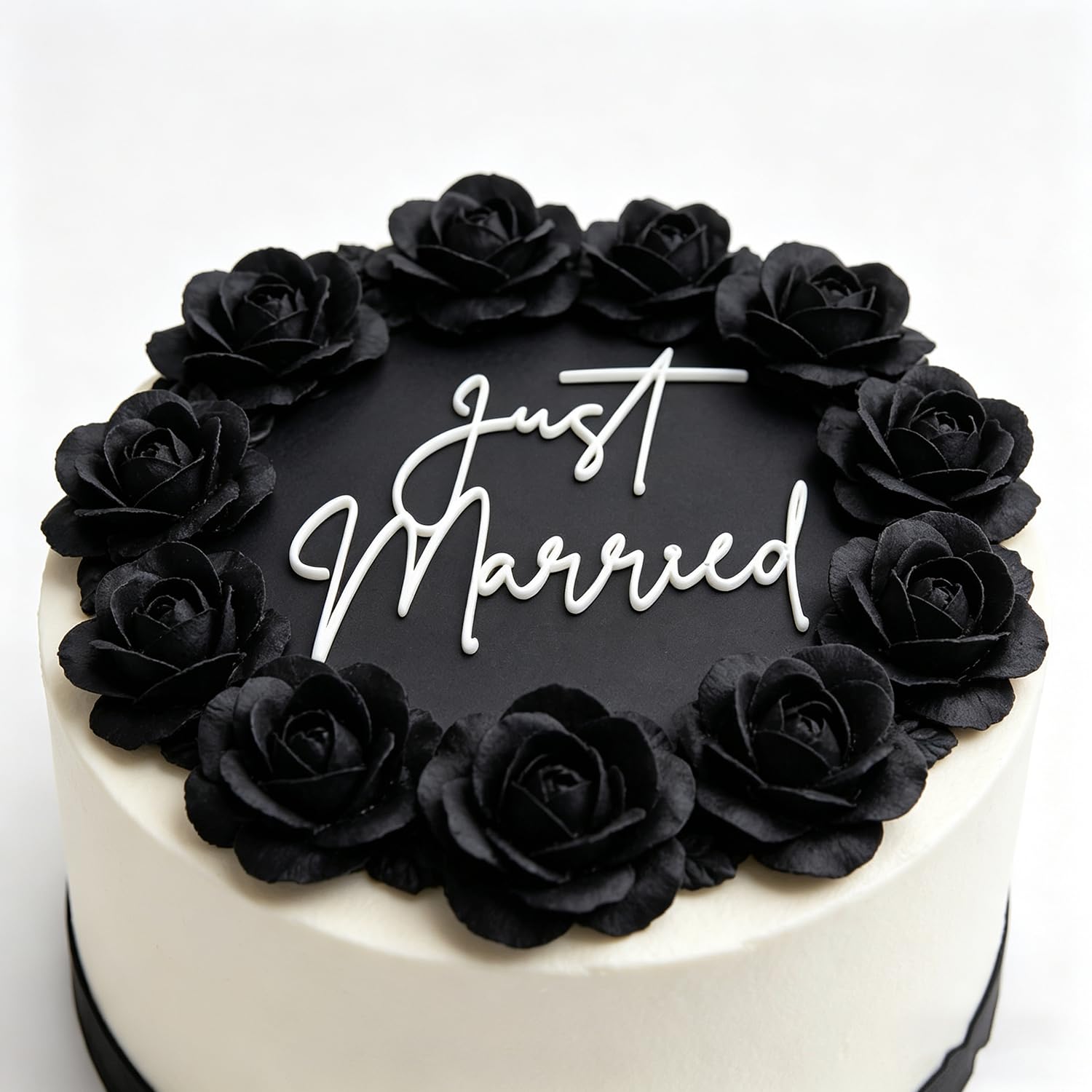 Acrylic Wedding Cake Topper - White Just Married Cake Decoration for Bride & Groom - Just Married Cake Charm Decor, Funny Wedding Party Cake Decor Supplies