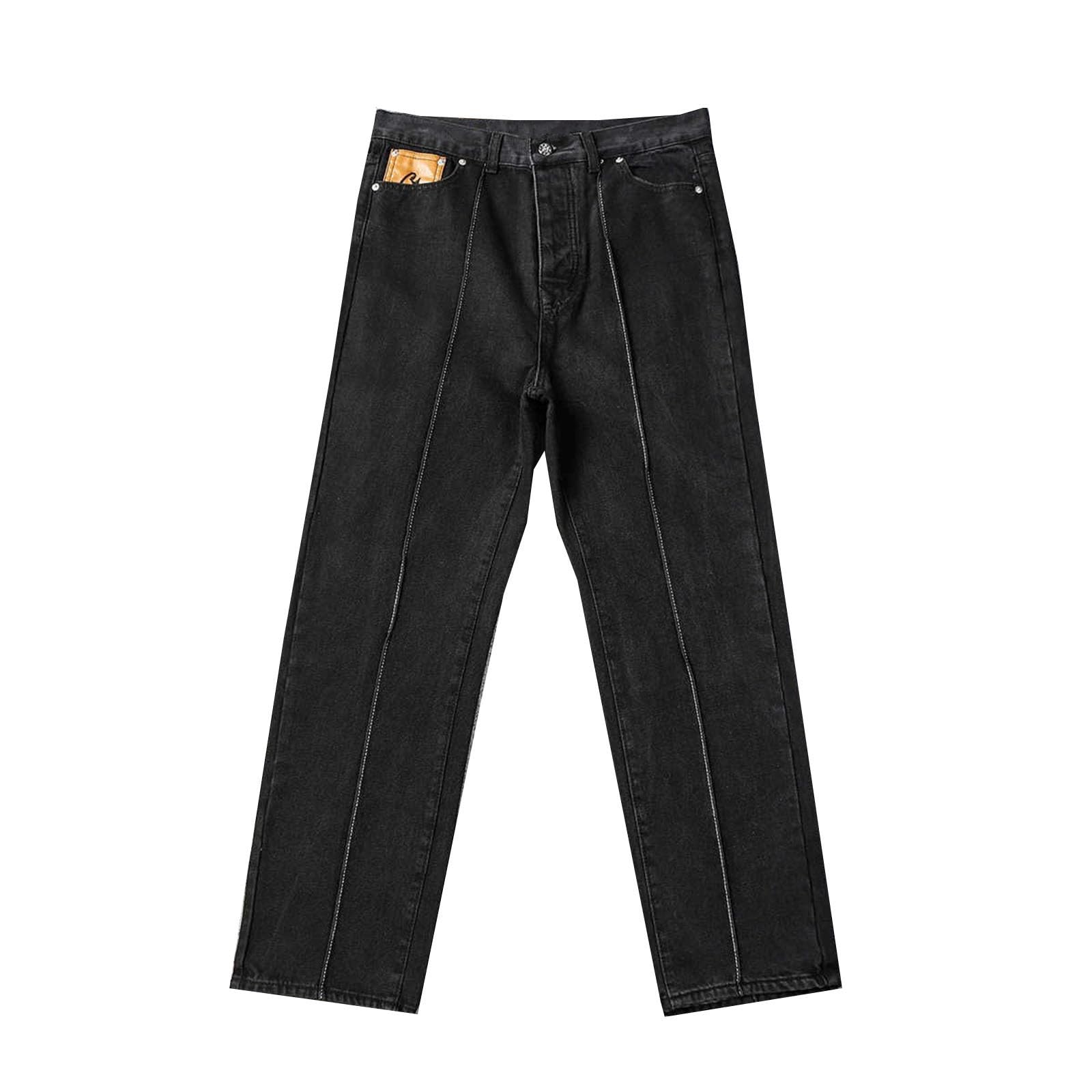 Jeans con Bordado De Estrella Retro Unisex - Estilo Callejero De Hip-Hop, Ajuste Holgado, Versátil para Pantalones Casuales De Desplazamiento Diario
