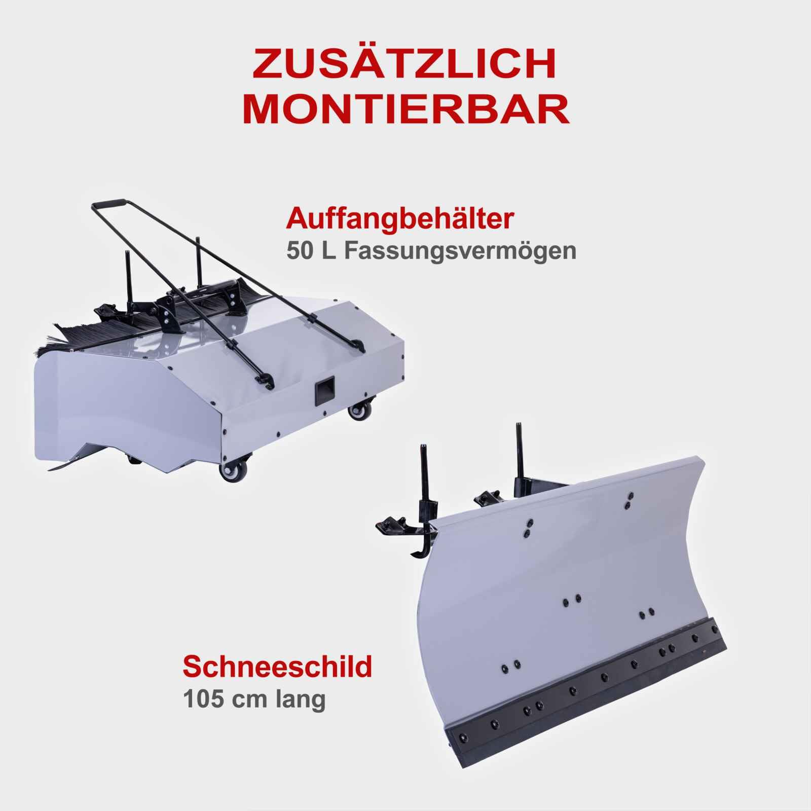 Scheppach Benzin Kehrmaschine - E-Start SC2200PE 4,9 PS - Kehrbreite 100cm | 70L Box | Schneefräse | 3 Vorwärts & 1 Rückwärtsgang | inkl. Auffangbehälter & Schneeschild | Schneeschieber | Schneeräumer