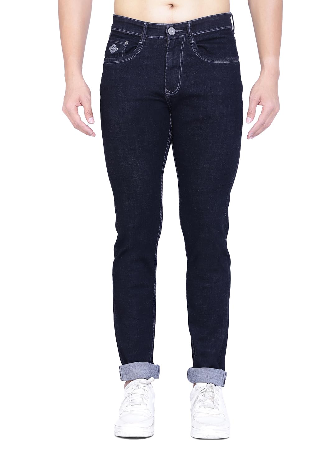 Stretchable Denim Comfort Fit Contrast Thick Stitch Detailing Jeans Pant for Men-image-31