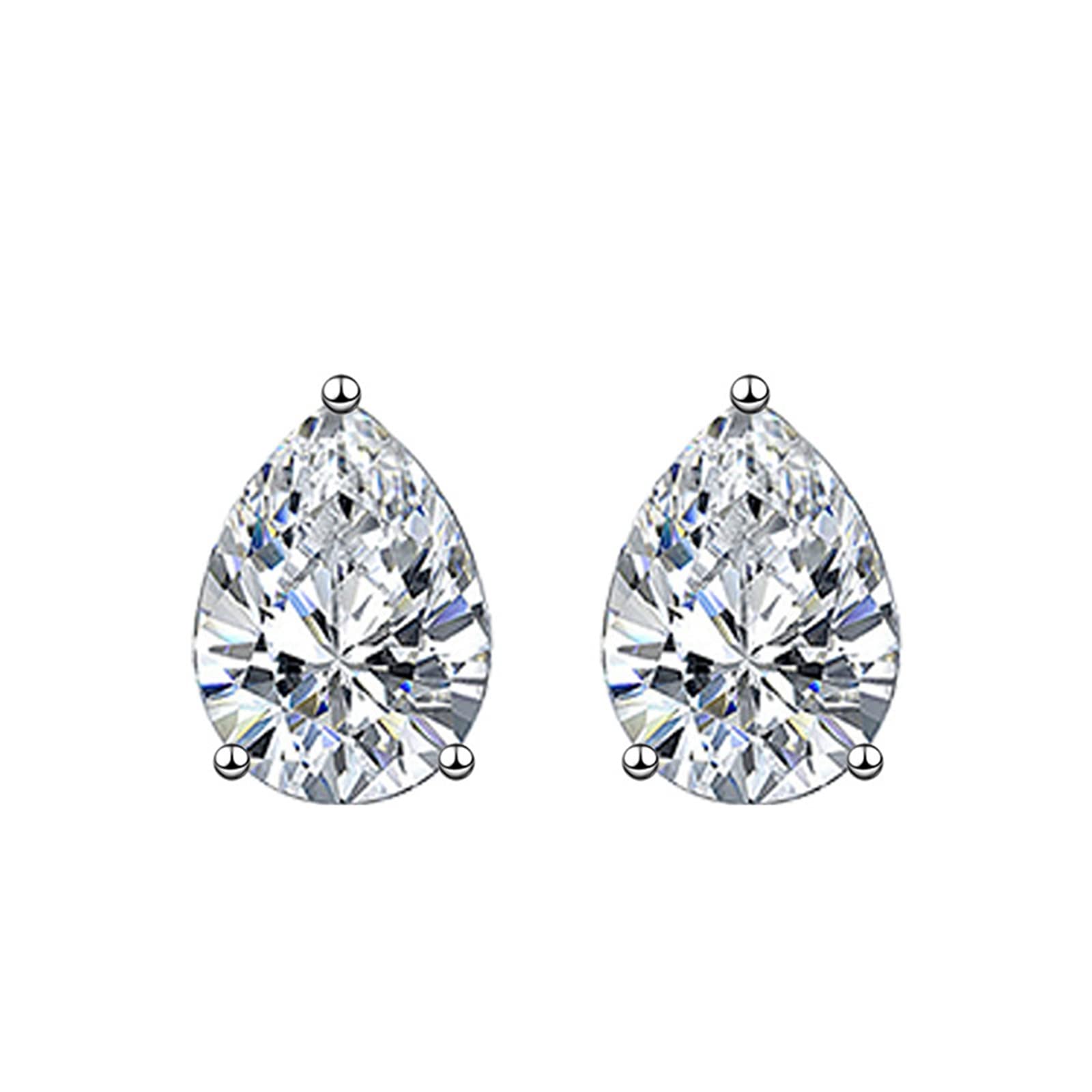 Boucles d'oreilles zircone goutte d'eau argent Saint-Valentin - 4
