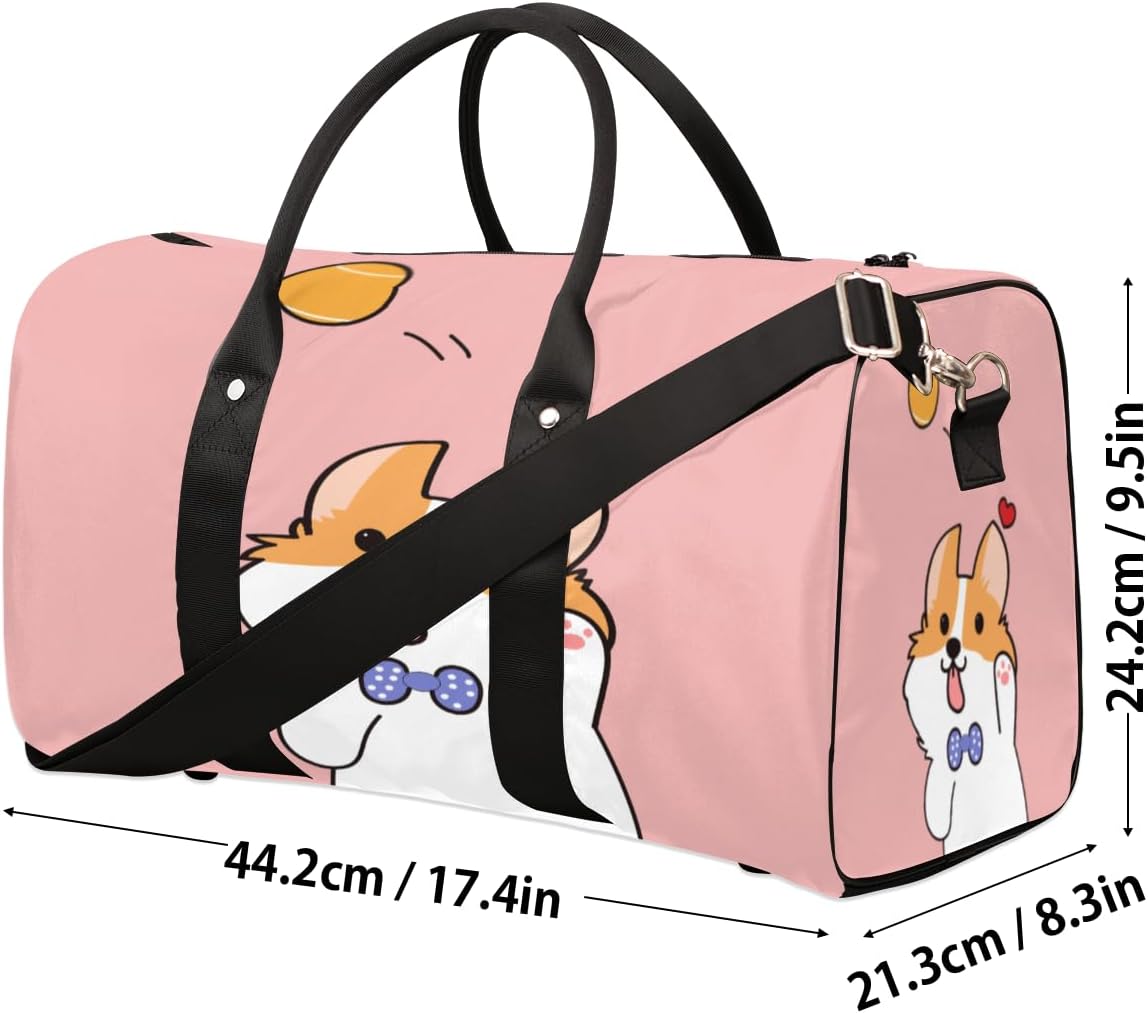 Dog Ball Pink Travel Duffel Bag for Women Men Large Capacity Overnight Weekender Bags for Lightweight Waterproof Sport Gym Bag for Workout Yoga Swim