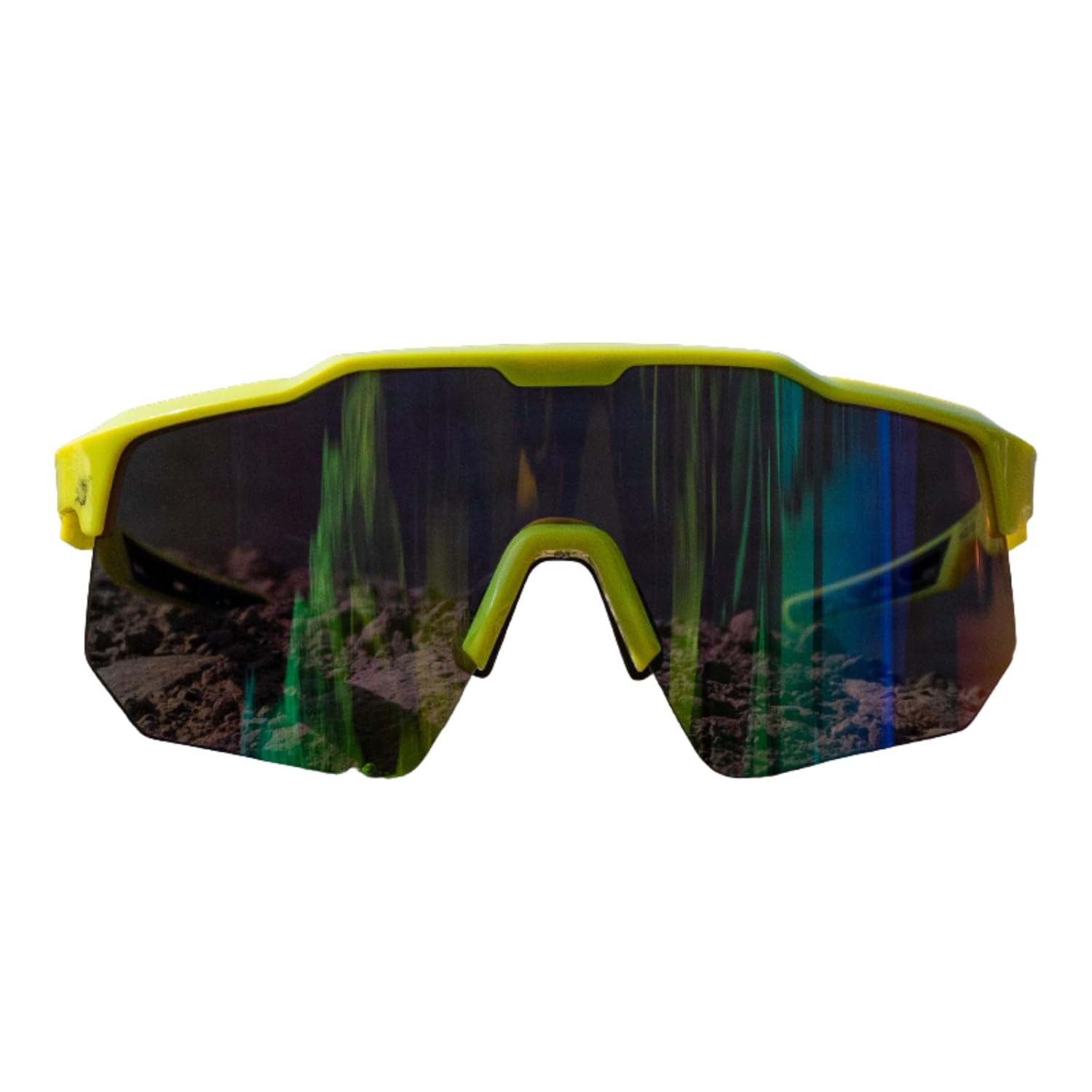 Green Sports Sunglasses for Men & Women | Multicolor Lens Non-Polarized UV Protection Eyewear for Running, Cycling & Outdoor Sports | Lightweight Wraparound Unisex Shades with Case-image-9