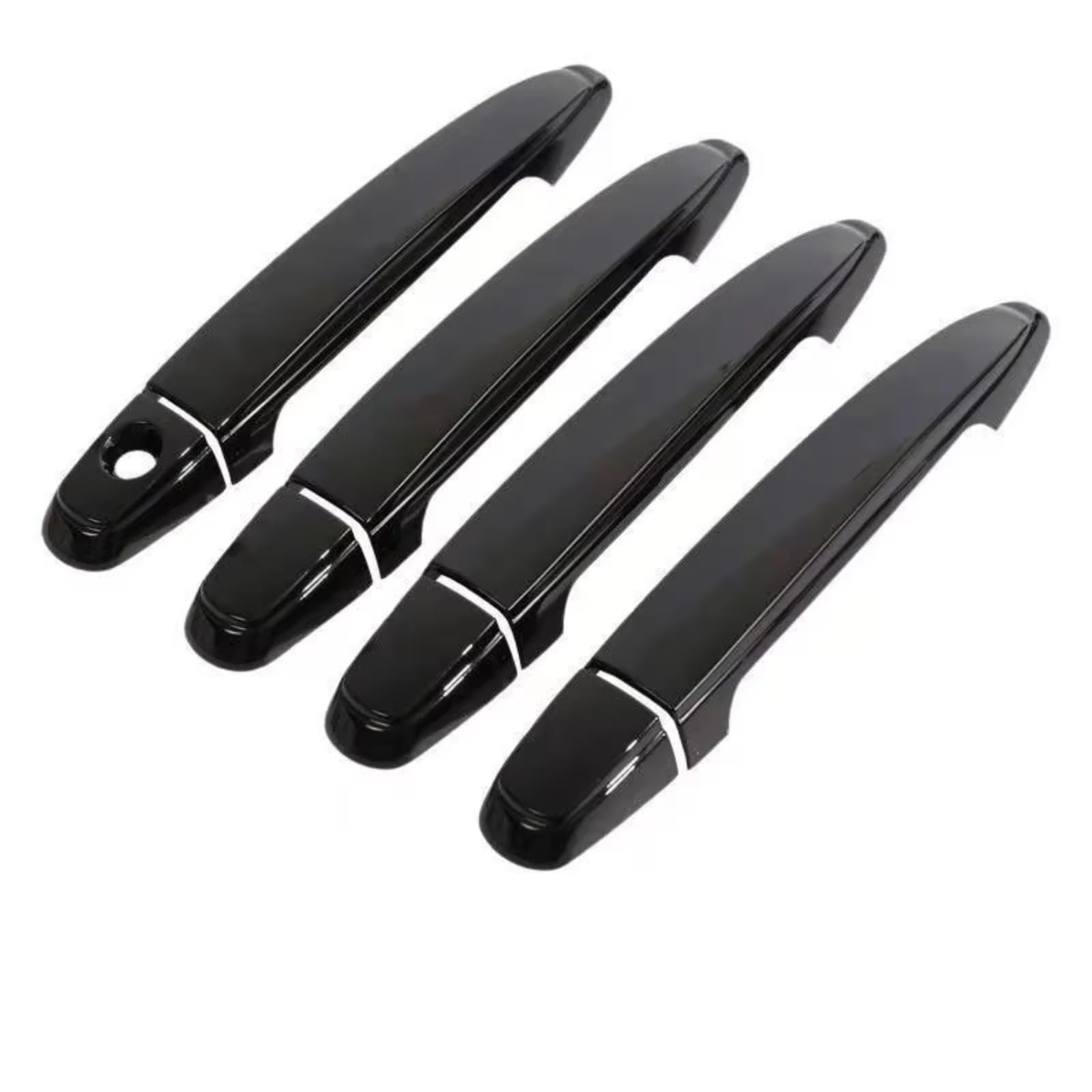 for Toyota for Land for Cruiser for Prado 120 J120 LC120 2003-2009 Chrome Car Door Handle Cover Trim Sticker Car Exterior Door Handle(Black no Button)