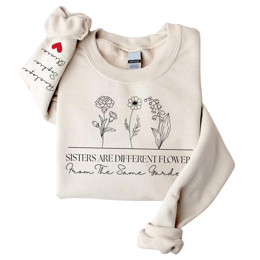 MY4LOVE Custom Besties Sweatshirt, Personalized Sisters Matching Hoodies, BFF Gifts, Gifts For Friends BFF