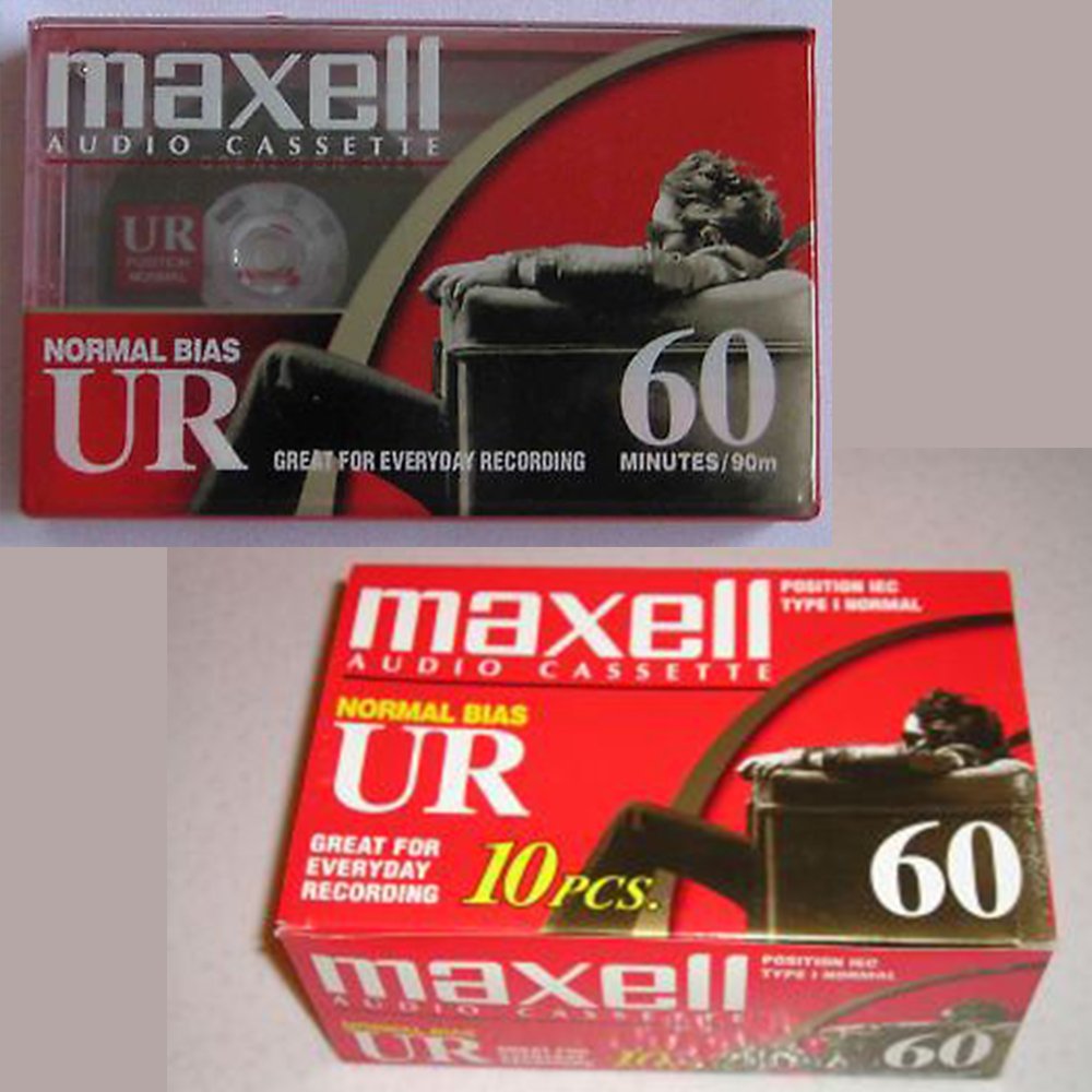 Maxell ur-60 audio cassette- scatola da 10