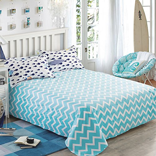 Linge de sergé de coton drap une pièce à impression de taille 180x230cm