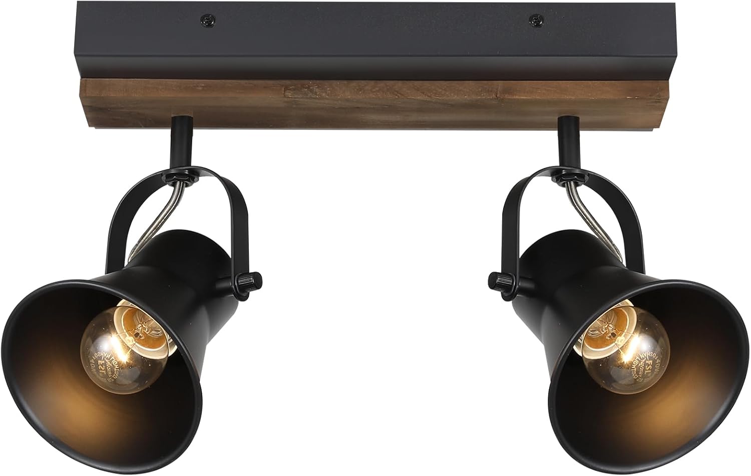 SEEBLEN 2-Light Track Light Fixtures, Adjustable Ceiling/Wall Mount, Industrial Black Kitchen Track Lighting for Living Room, Dining Room, Hallway, Bathroom