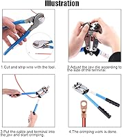 Vista 5 de Glarks 2 piezas de crimpadora de terminales de alambre herramienta de crimpado de terminal Cu/Al Terminal de trinquete Alicates de electricista