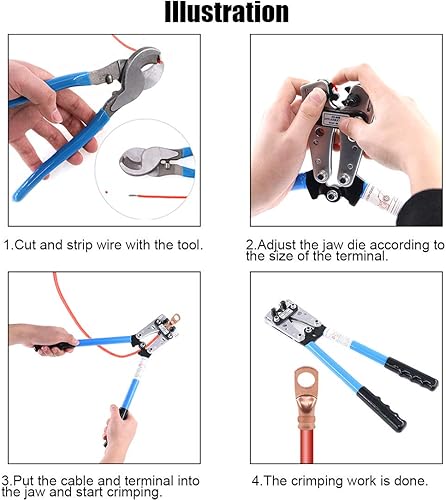 Miniatura 5 de Glarks 2 piezas de crimpadora de terminales de alambre herramienta de crimpado de terminal CuAl Terminal de trinquete Alicates de electricista con