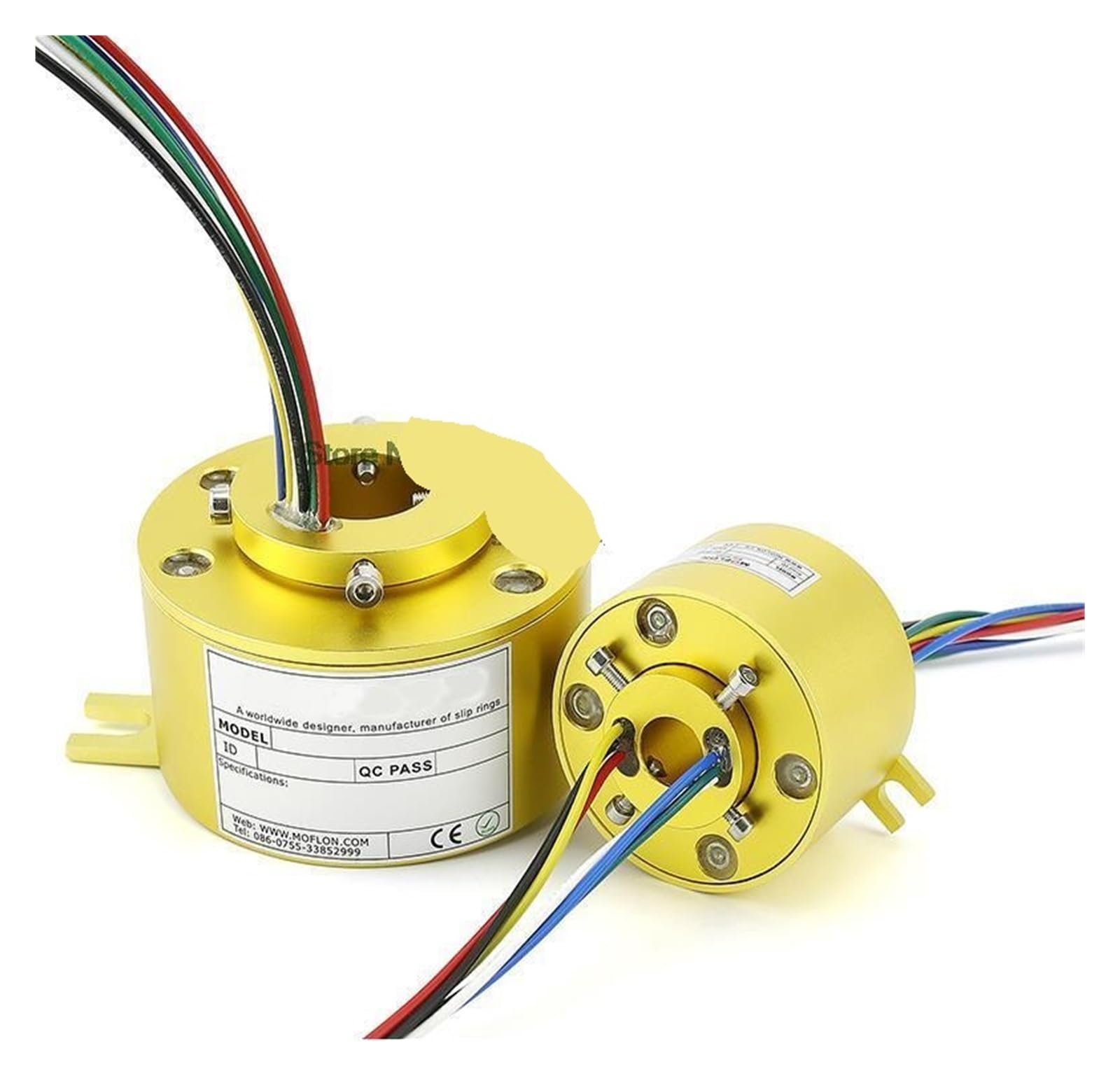 Bague collectrice conductrice rotative pour câbles de bras robotique industriel