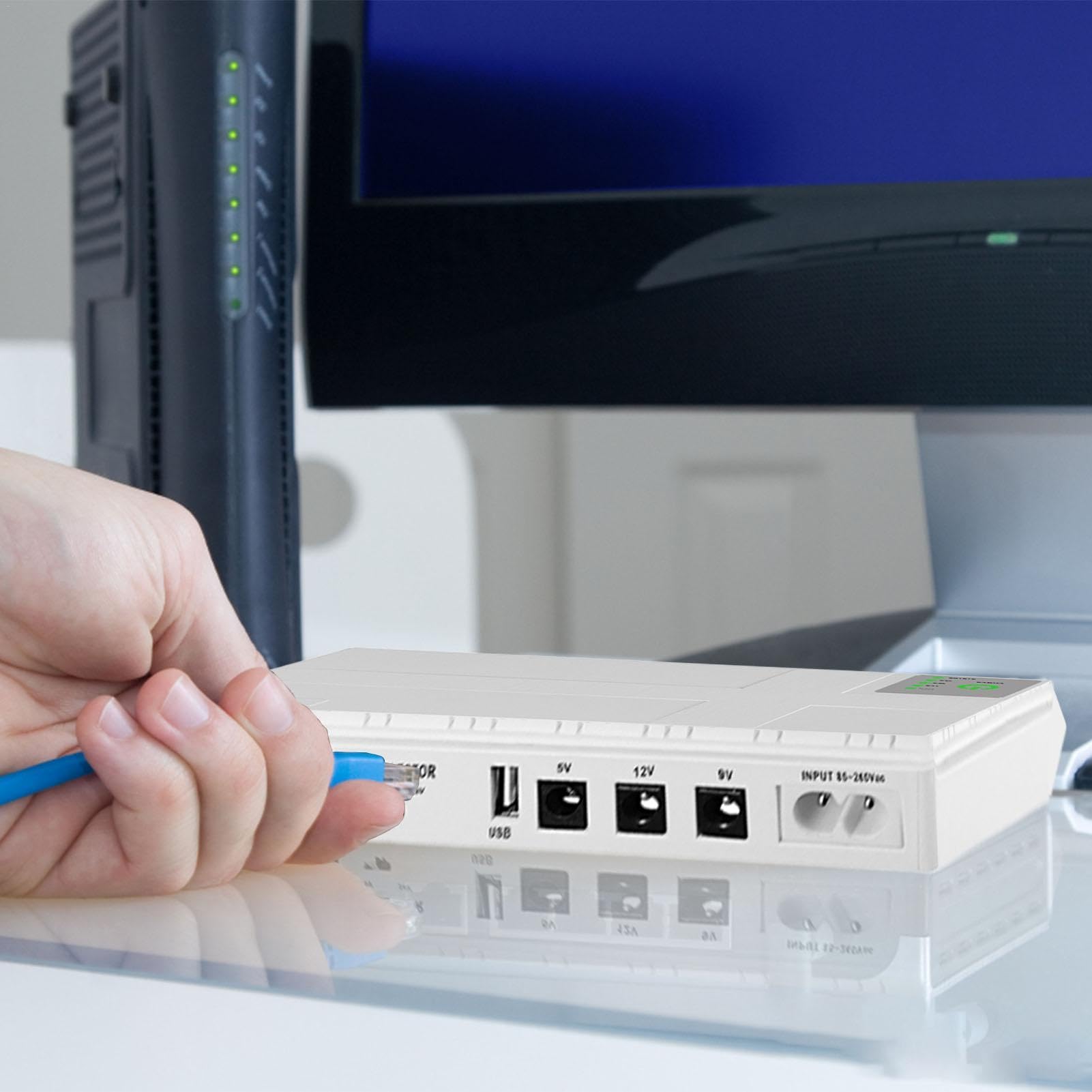 Routeur Alimentation, alimentation modem d'alimentation, batterie de | routeur sans interruption, alimentation modem, sortie haut-parleur, batterie pour lumière LED, caméra de sécurité, batterie d