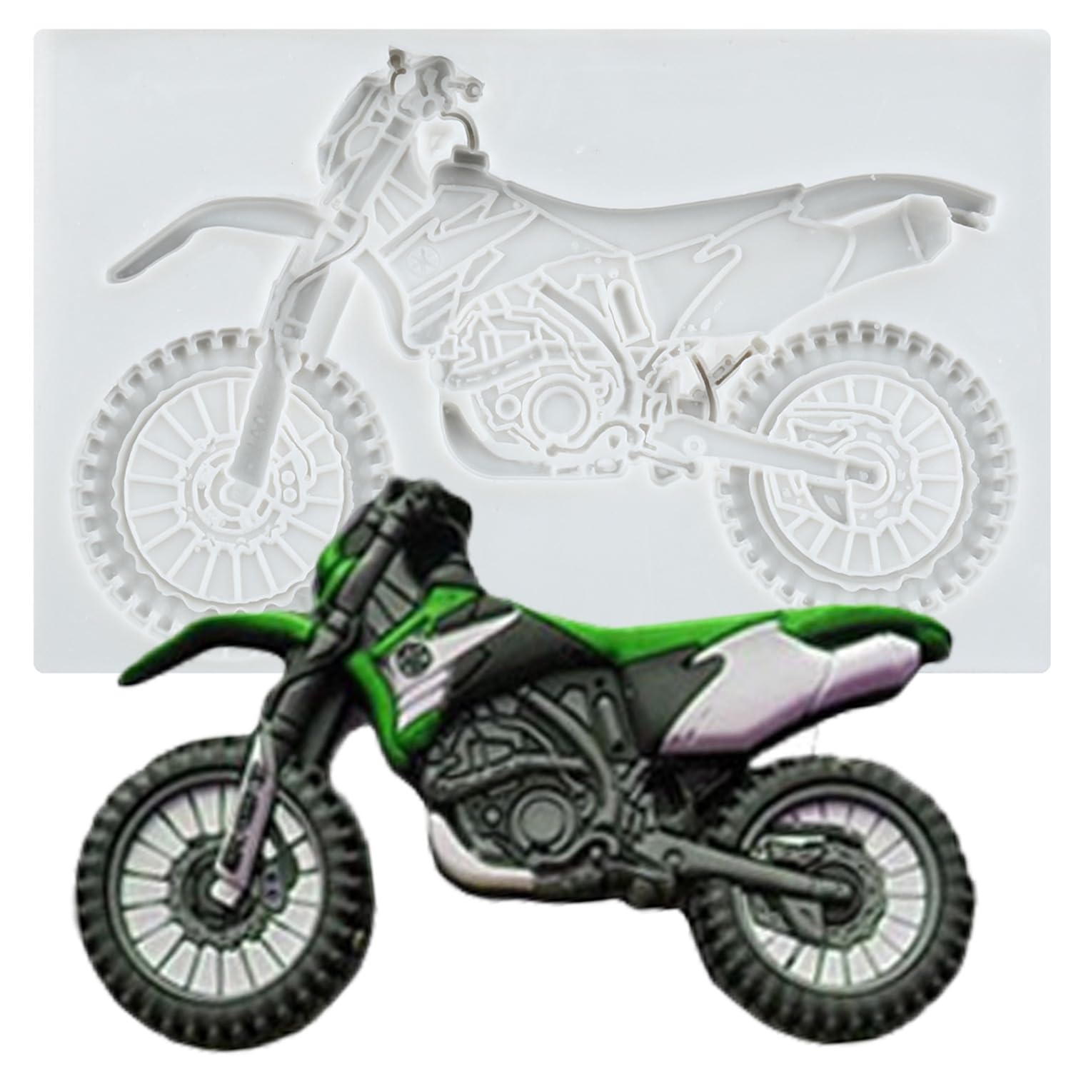 Sijiangmold Motorcycle Silicone Moulds 3D Motorcycle Fondant Mould for Cake Decoration Chocolate Cupcake Topper Candy Polymer Clay Gum Paste