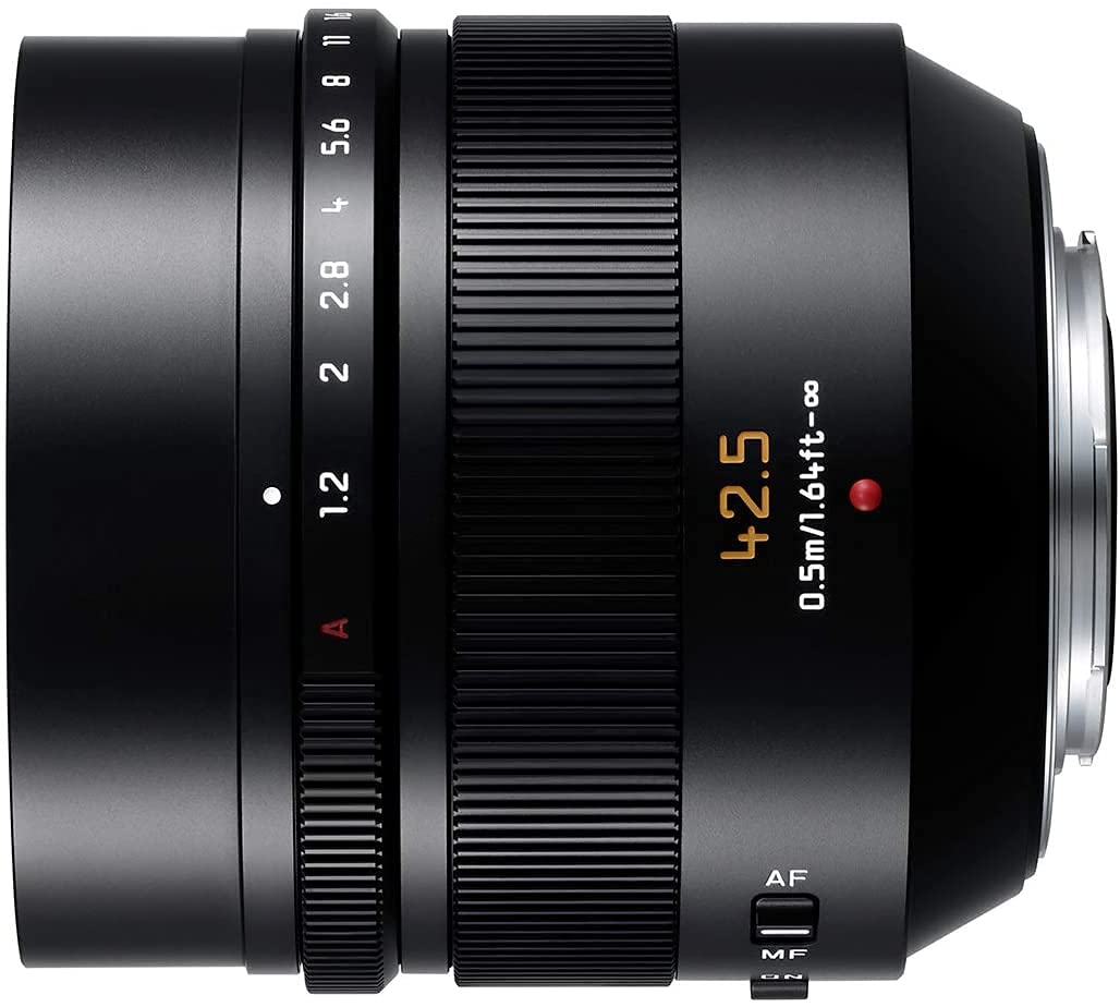 Panasonic LEICA 42,5mm F1.2 | Objectif à focale fixe H-NS043E (Grande ouverture F1.2, Stabilisé, equiv. 35mm : 85mm) Noir – Compatible monture Micro 4/3 Panasonic & Olympus | Provenance France. Emballage securisé. Livré avec Facture dont TVA.