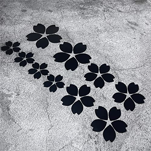 Image of Creative Fashion Flower Cherry Blossoms Petal Leaves Motor Bike Stickers Auto Body Car Styling PVC Decals (Black)