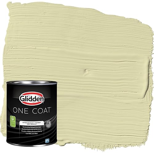 Glidden Interior Paint + Primer: Green/Misty Moor, One Coat, Eggshell, 1 Quart