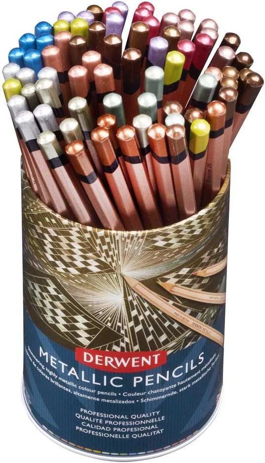 Derwent Metallic Pencil Pastel 72 Tub,2305623