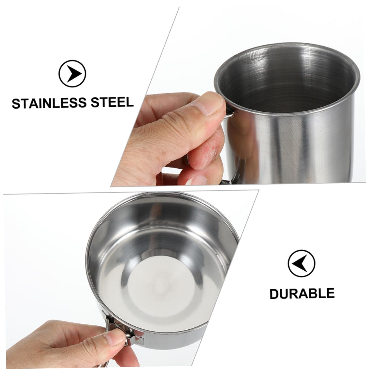 VICASKY Kit de Casseroles en Acier Inoxydable Pliable pour Camping et Randonnée, 8 Pièces Résistantes à l'usure, Ensemble Portable pour 5-6 Personnes en Plein Air