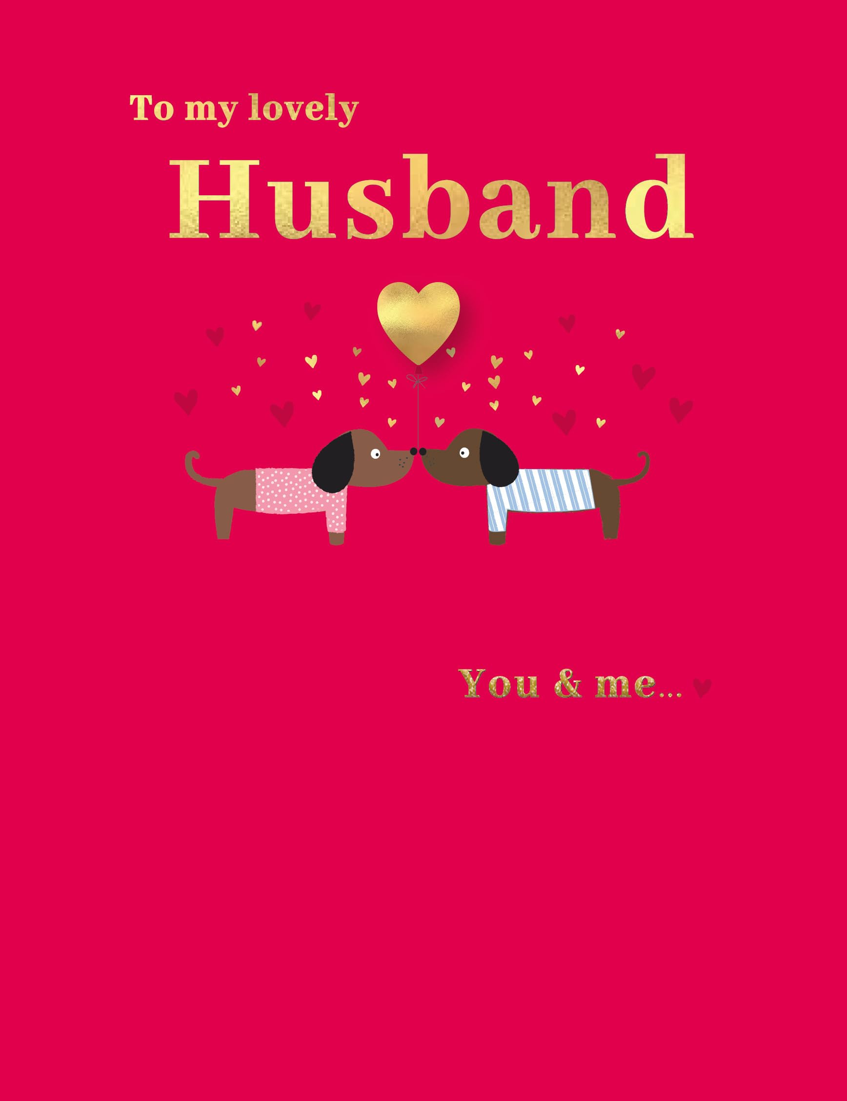 Piccadilly Greetings Valentines Day Card, Lovely Husband You & Me, Dogs - 8 x 6 inches