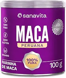 Maca Peruana 100% Pura Sanavita - Farinha de Maca 100g zero glúten