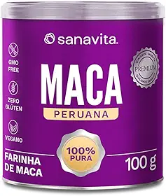 Maca Peruana 100% Pura Sanavita - Farinha de Maca 100g zero glúten