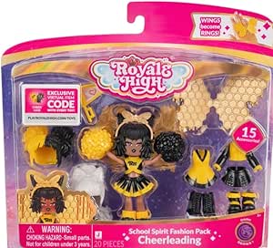 Amazon.com: Royale High 3” School Spirit Fashion Pack: Cheerleading - Dark Series 1-1 Figure with 15 Accessories - Wings Become Rings - Virtual Item Code Included - Ages 5+ : Toys & Games