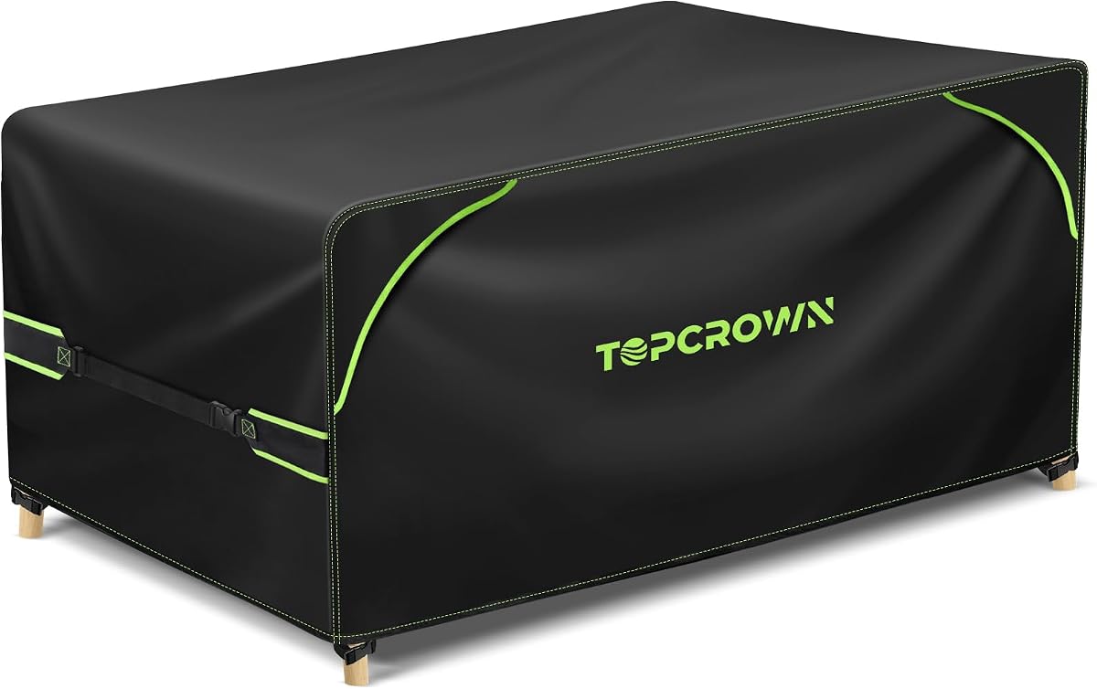Patio Furniture Covers Waterproof for Outdoor 90"L X 62"W X 28"H | 420D Black+Green, Double Airflow Vents, Rectangular, Anti-UV Oxford Fabric for Outdoor Dining Table and Chairs