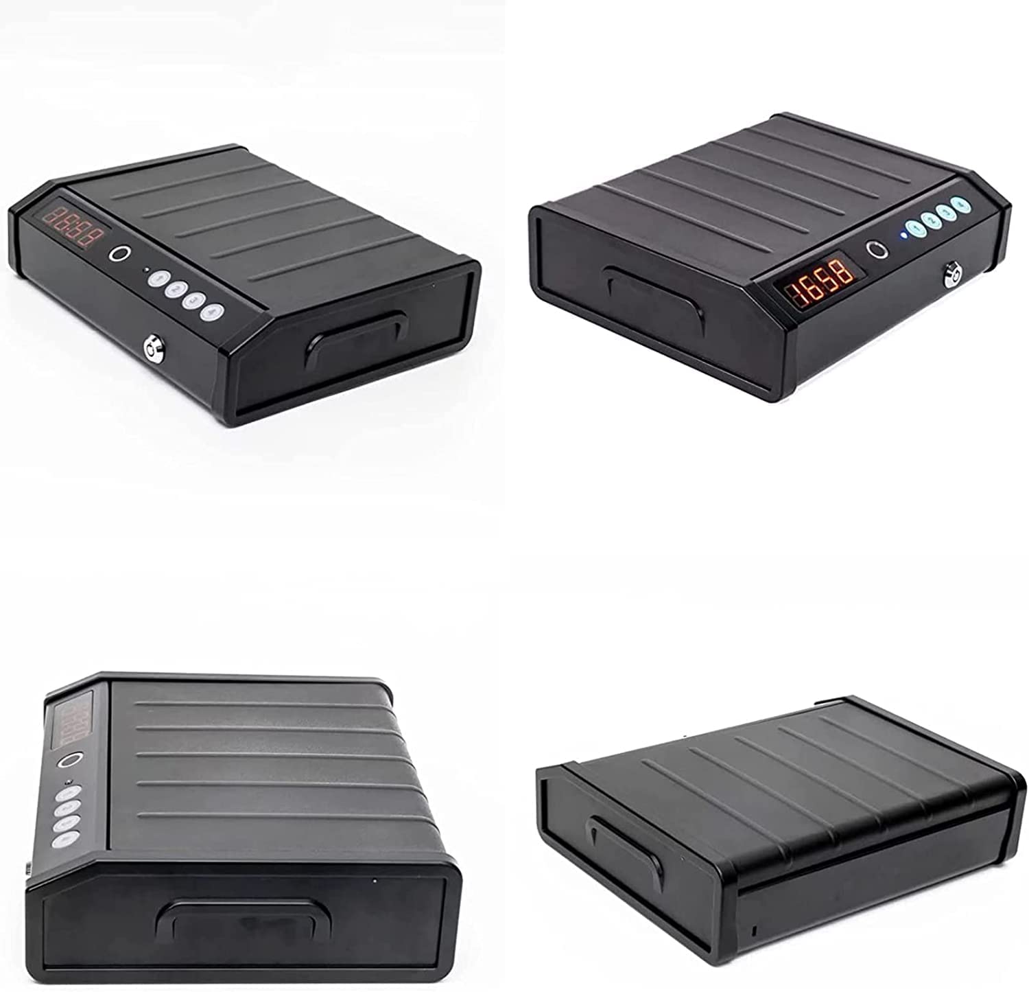 Smart Pistol Safe Cassaforte Portatile per Pistola con Impronta Digitale biometrica, Blocco Tastiera e Chiavi, per Denaro/Pistola/Pistola/Contanti/Gioielli cassaforte, Uso casa, Auto e uffici