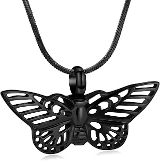 Cremation Jewelry for Ashes Memorial Keepsake for Beloved's Ashes Urn Pendants Butterfly Cremation Necklace for Ashes