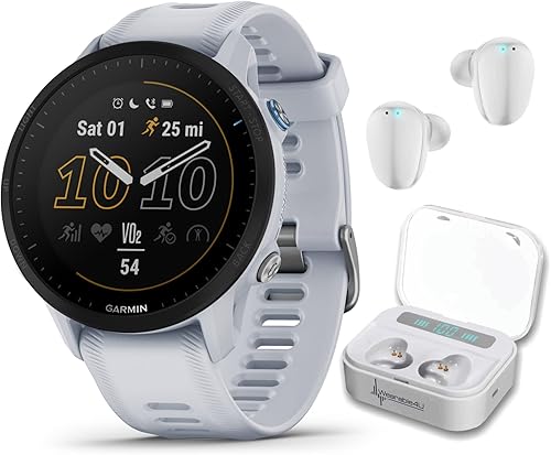 Garmin Forerunner 955 reloj inteligente para correr con GPS a medida para triatletas batería de larga duración piedra blanca con paquete de