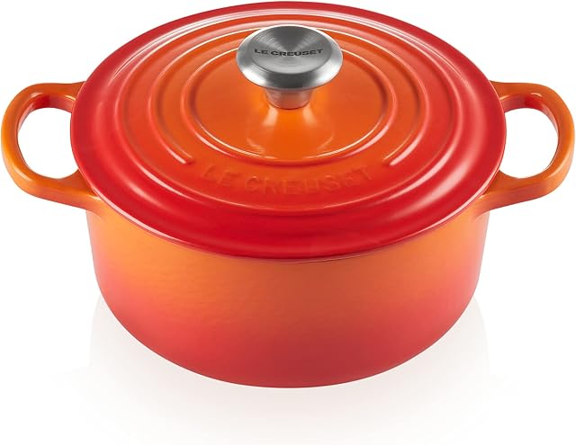 Le Creuset Signature Enamelled Cast Iron Round Casserole Dish With Lid, 24 cm, 4.2 Litre, Volcanic, 211772409