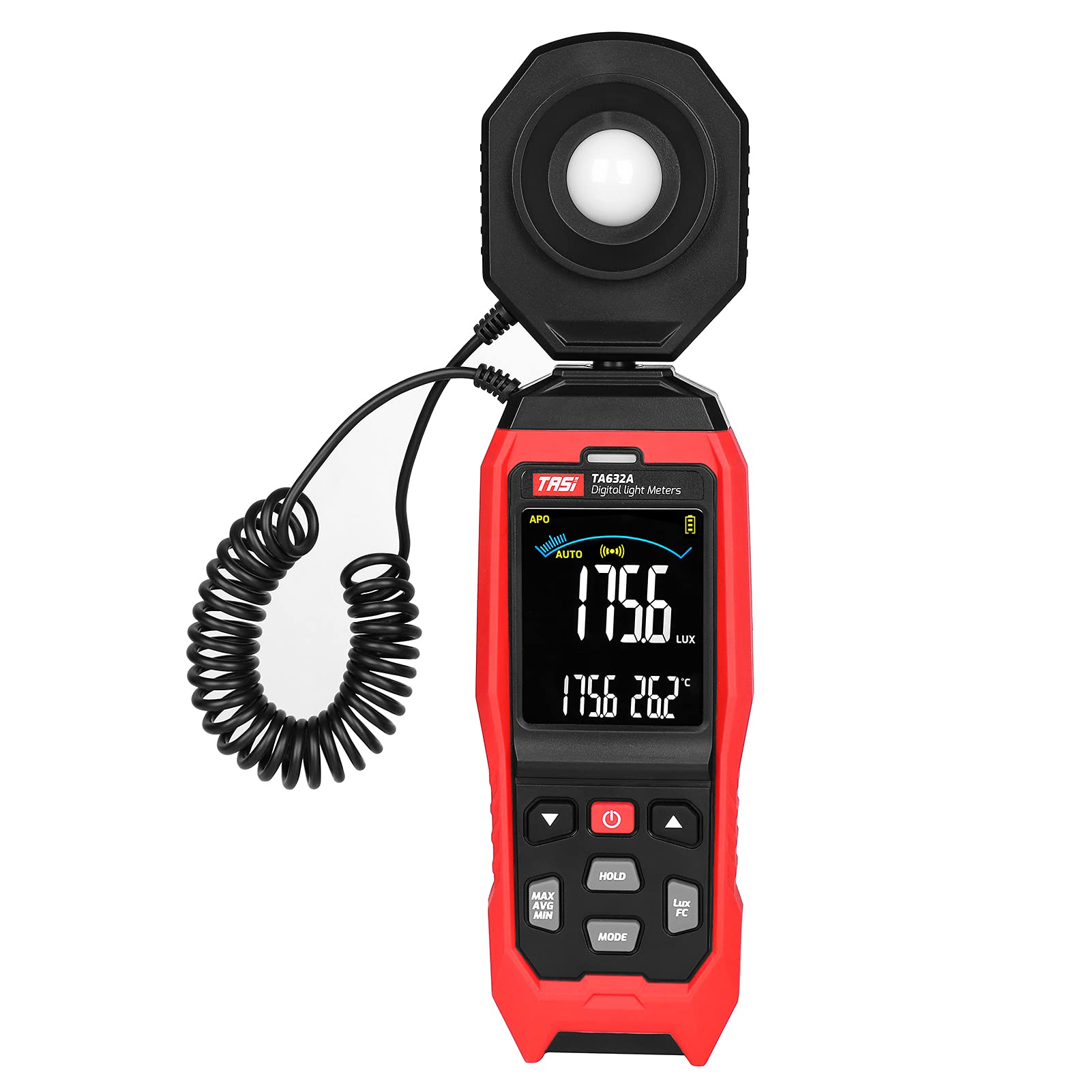 LNHHG Digital Illumination Meter Photometer Illuminance 0-200000 Lux, Light Illuminator Handheld Ambient Temperature Measuring Instrument
