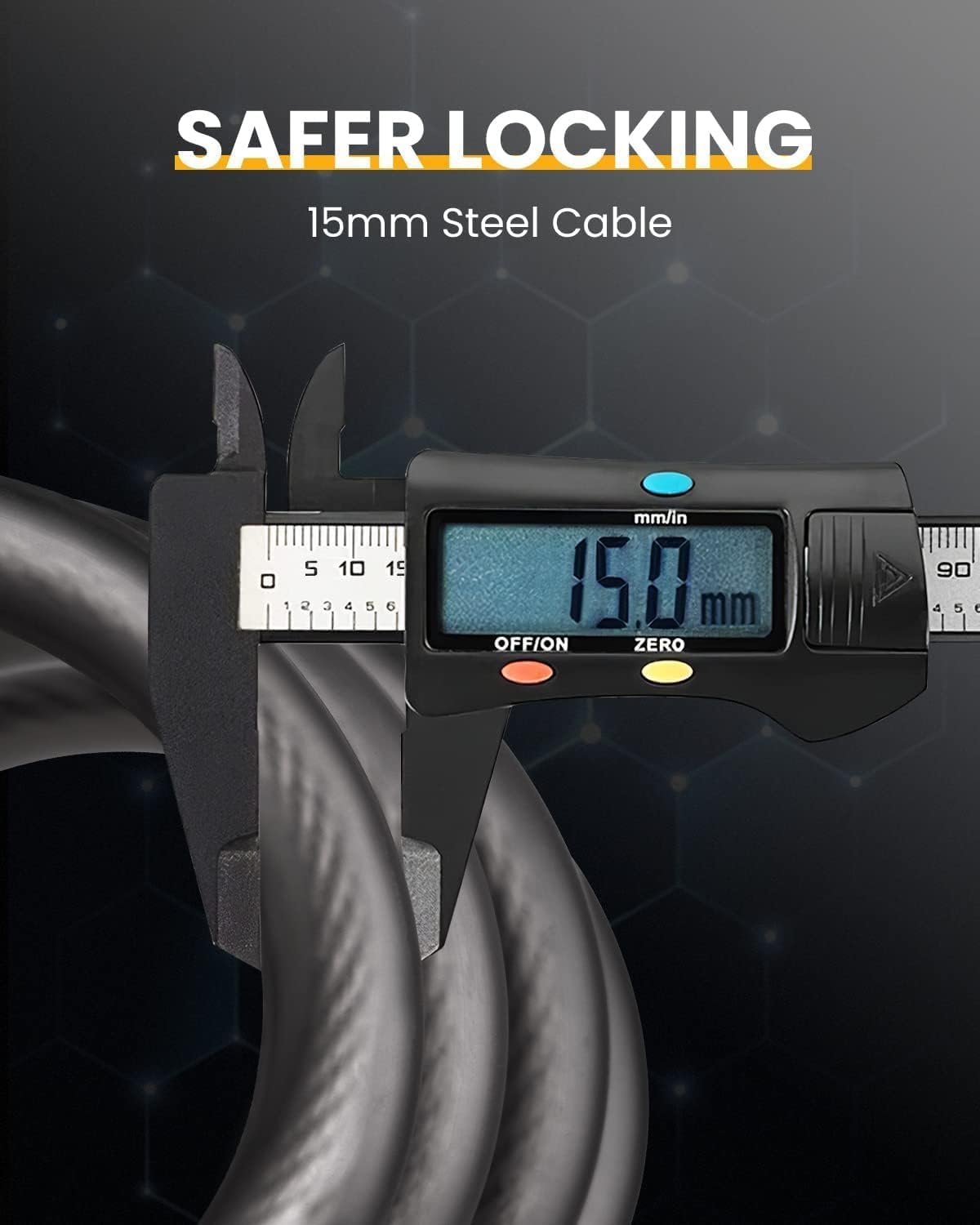PRO365 Premium Anti-Theft 4 Digit Fixed Combination Cycle Lock | 1 Year Warranty | 12 MM Steel Cable with PVC Coating | Universal Lock Code Provided | Bicycle, Helmet, Luggage & More 2