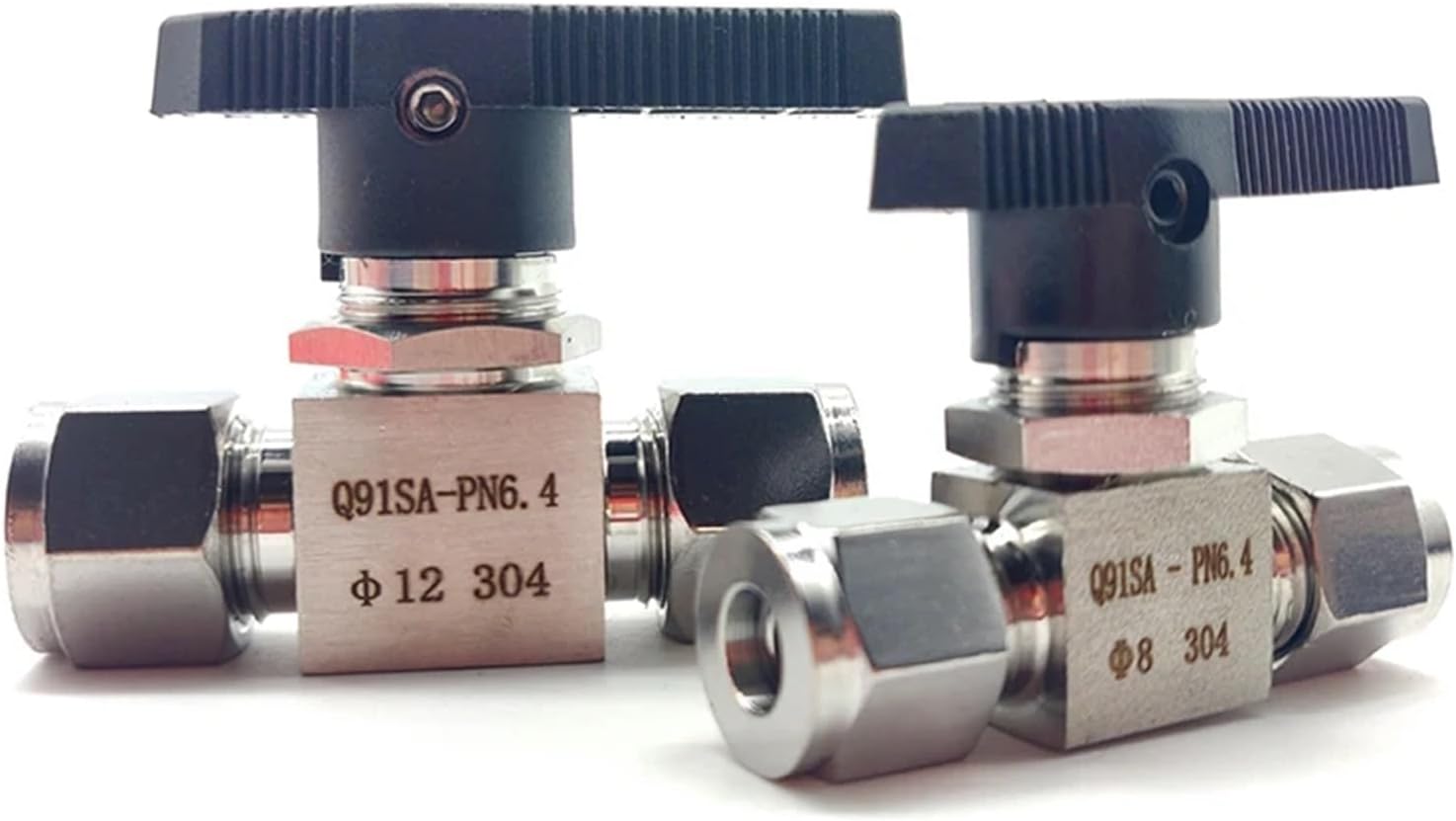 Stainless Steel Double Ferrule Ball Valve 6mm 8mm 10mm 1/8" 1/4" 3/8" Straight-through switching valve(316L,3/8")
