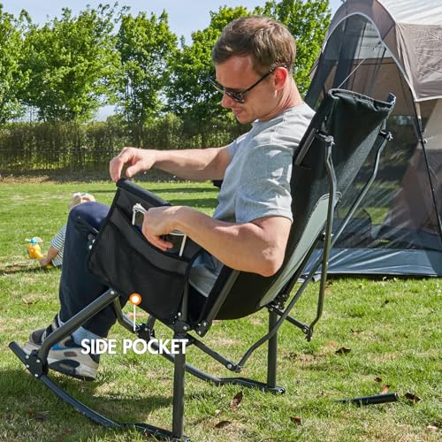 Portal PR-FC-368-BLK Oversized Folding Rocking Camping Chair Portable Outdoor Rocker thumb #6