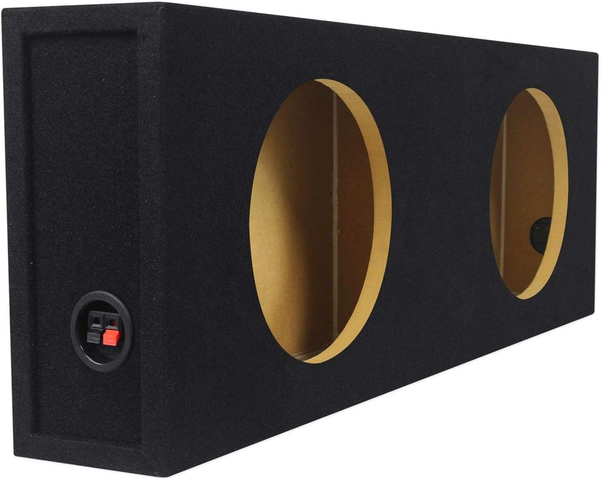 Rockville RDSM10 Dual 10" 0.56 Cu Ft Sealed Car Subwoofer Enclosure Box, Shallow Mount, USA-Made MDF, Precision-Cut, for Compact Car Audio Systems