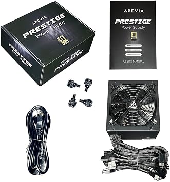 Apevia ATX-PR600W Prestige 600W 80+ Gold Certified, RoHS Compliance, Active PFC ATX Gaming Power Supply