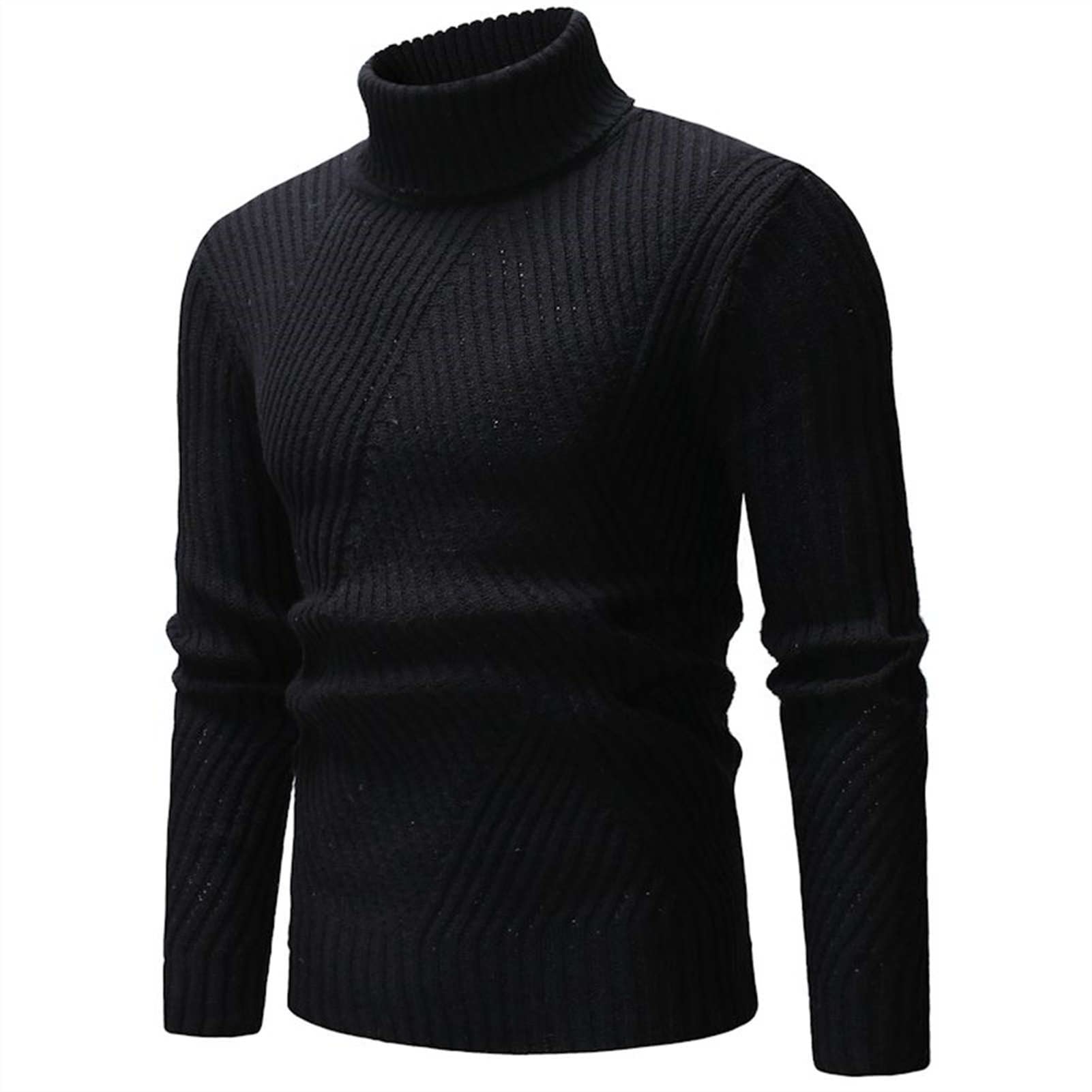 Maglione Lavorato A Maglia da Uomo Autunno&Inverno Caldo Tinta Unita Collo Alto Manica Lunga Casual Maglione Slim Fit A Collo Alto Maglia Top Sweater