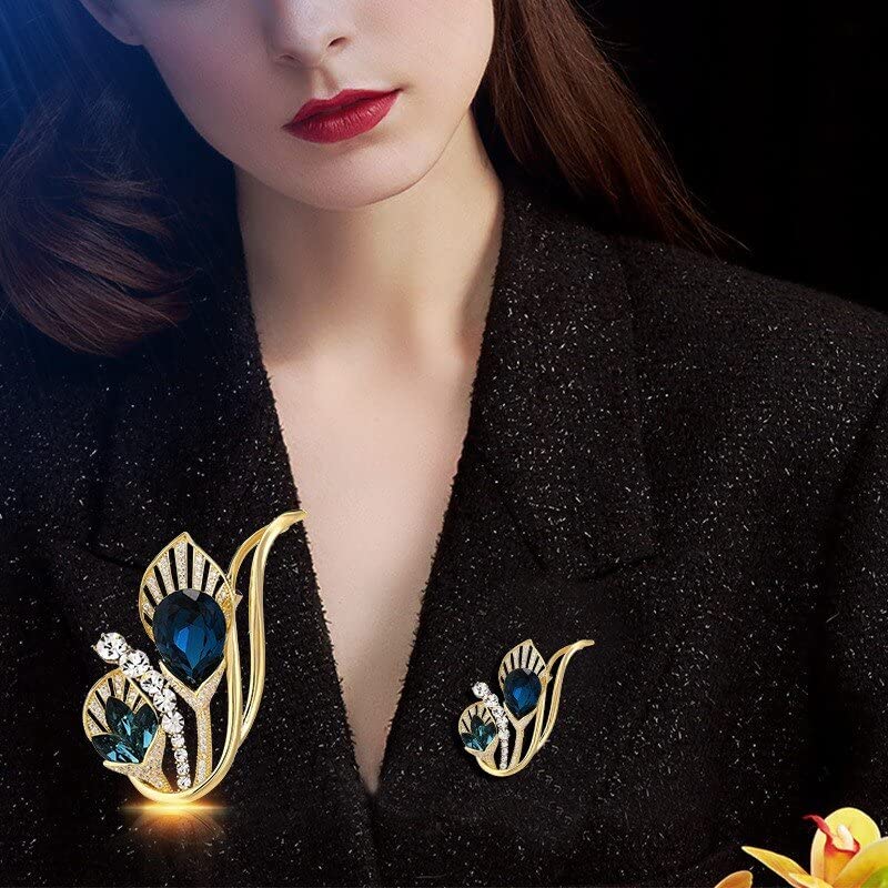Image of Calla Lily Brooch for Women Girls Rhinestone Brooch Lapel Pin Flower Brooch Hat Pin Jewelry for Her