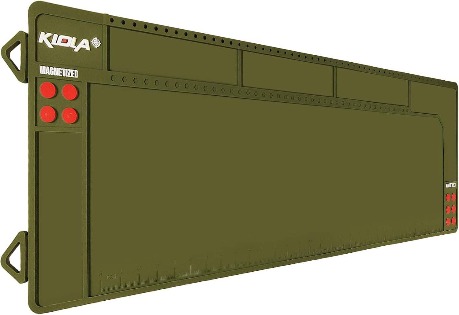 Rifle Shotgun Cleaning Mat - Large Magnetic Gun Mat with Organizer Parts Tray, Anti-Slip Workbench Cleaning Pad, Inch Ruler