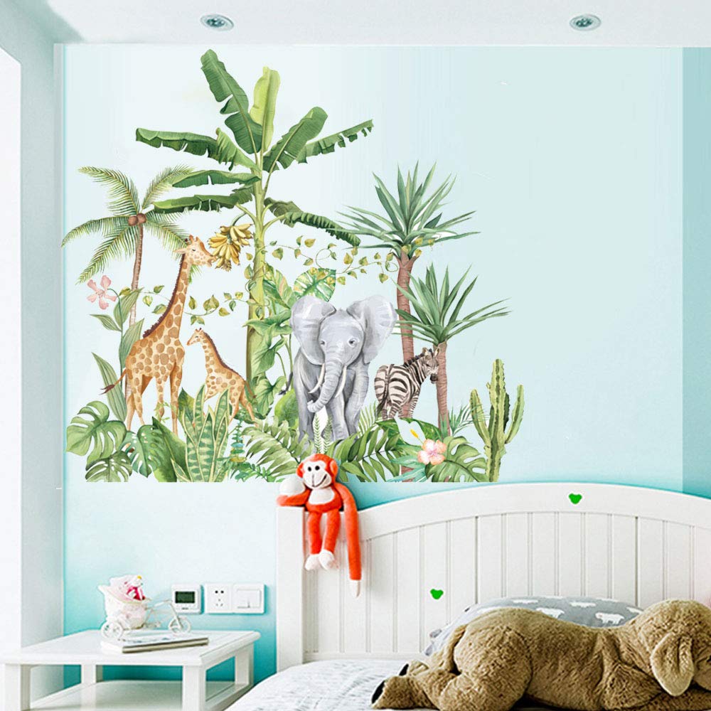 Jungle Animal Wall Decals Safari Animals Wall Stickers Tropical