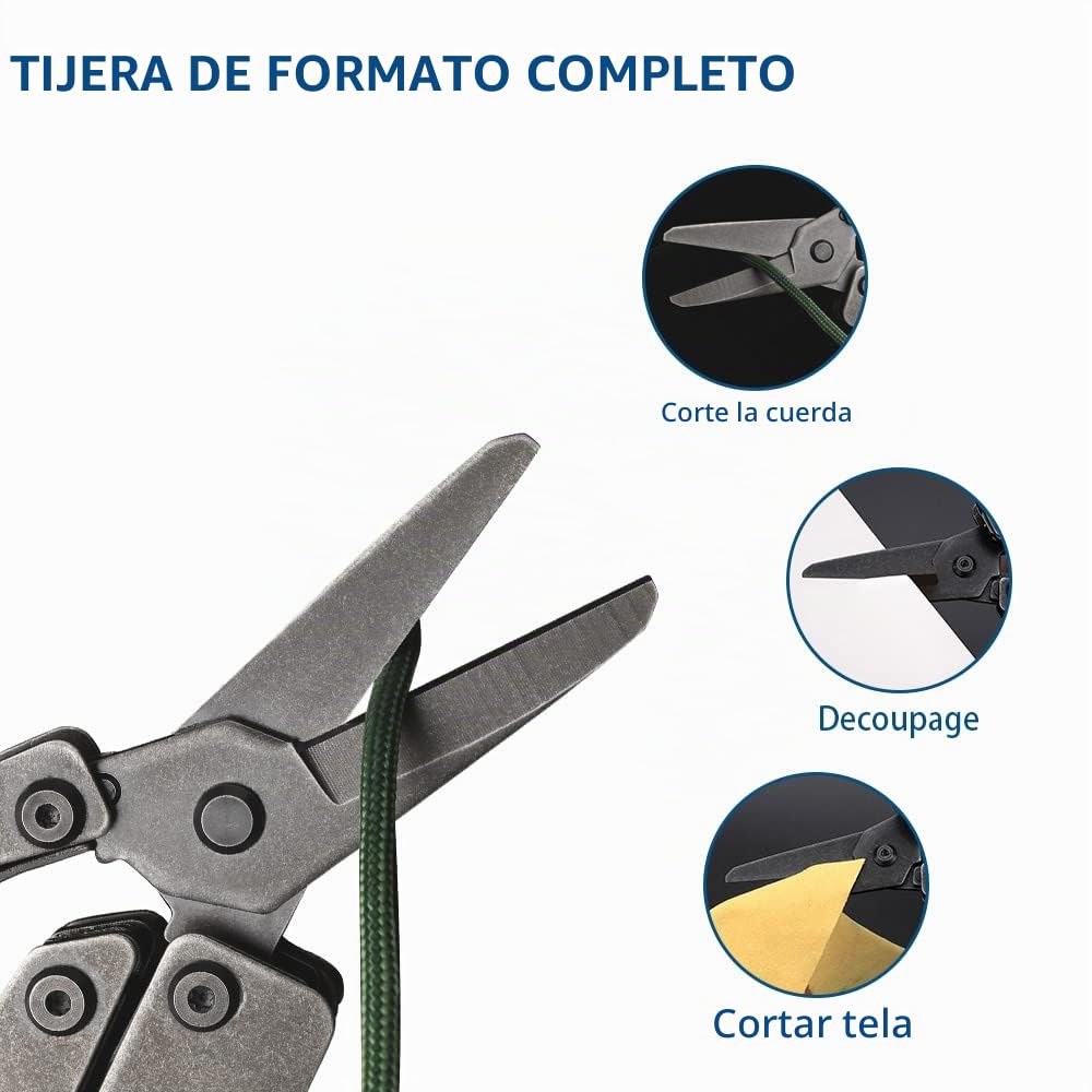 NexTool Flagship Pro Herramienta Multiusos, 16 en 1 Multiherramienta con Tijeras, Cuchillo, Sierra, Destornillador Phillips/Plano, Escala Graduada, Abrebotellas/Latas, Pelacables, Rompecristales-Negro
