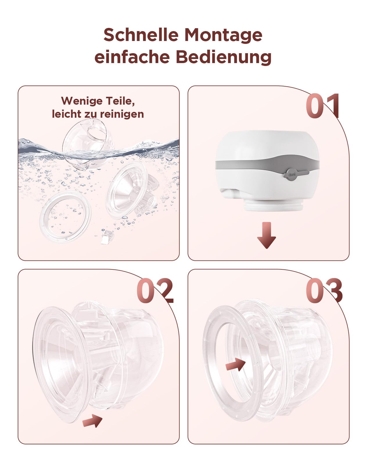 Haokoo Elektrische Milchpumpe -201g BPA-frei Milchpumpe Elektrisch Freihändig, 3 Modi und 12 Stufen, 40dB Leise, Ideal für Arbeit, Reisen & Nacht, 2er-Pack